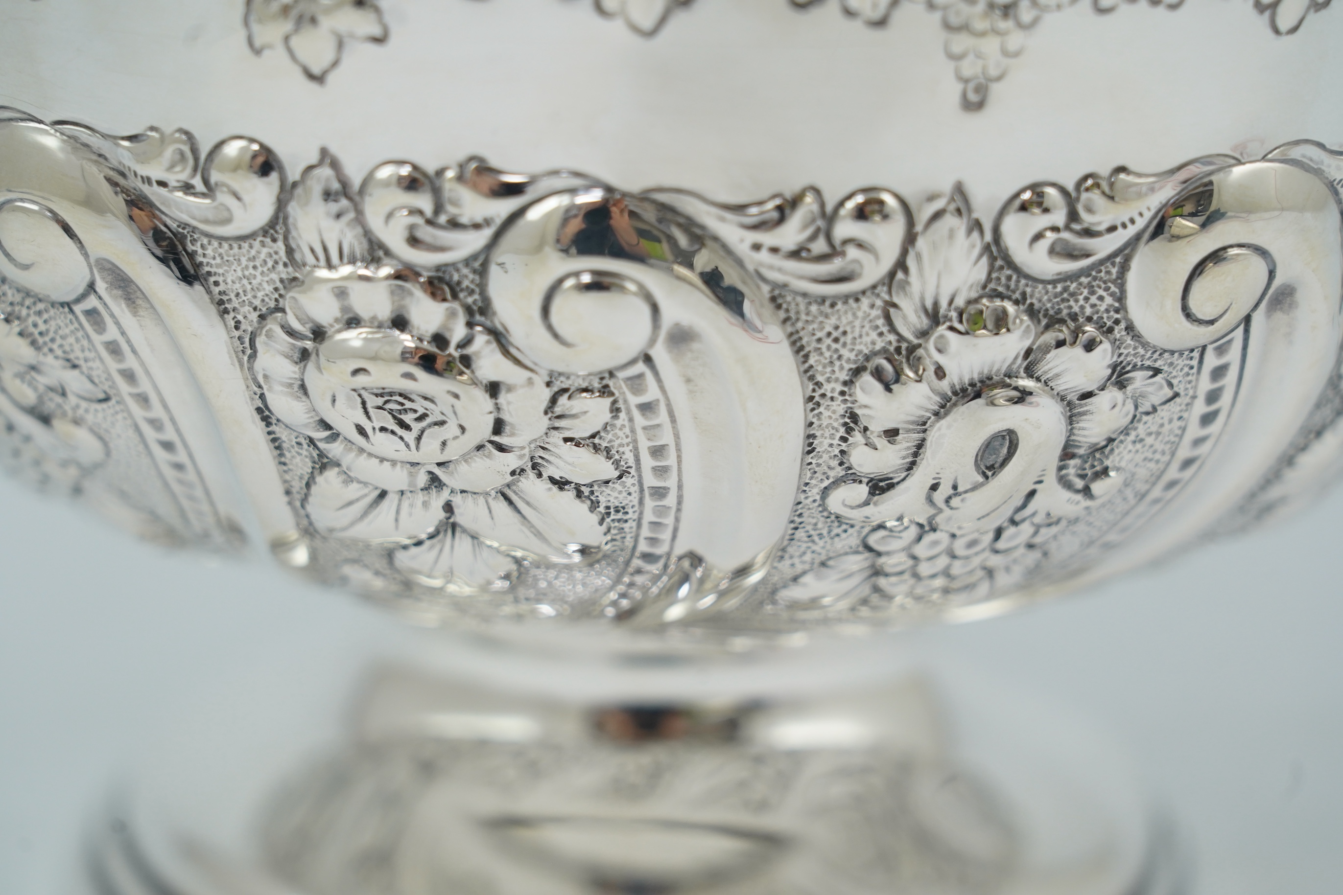 A late Victorian silver rose bowl, by Nathan & Hayes